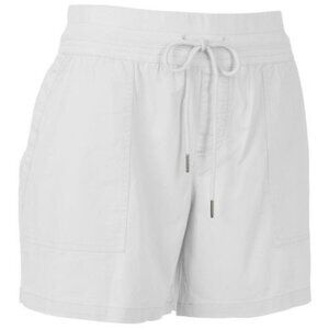 444 Savannah Rose Womens 5 in. Solid Pocket Shorts Size: 12 Color: WHITE NWT